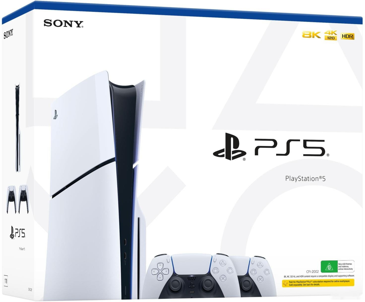 Sony PlayStation 5 Slim (1 ревизия, 2 геймпада)