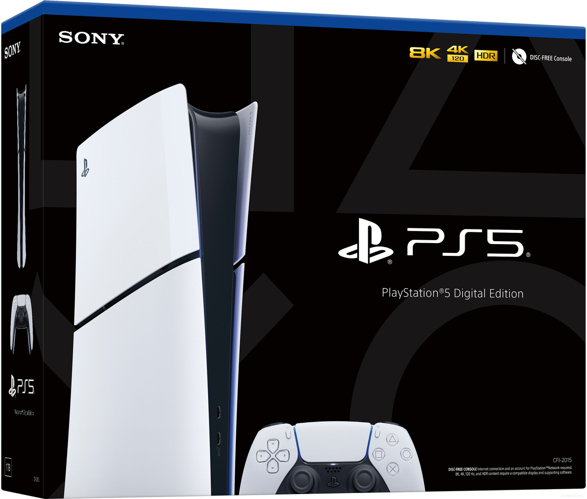 Sony PlayStation 5 Slim Digital Edition (2 ревизия, 2 геймпада)